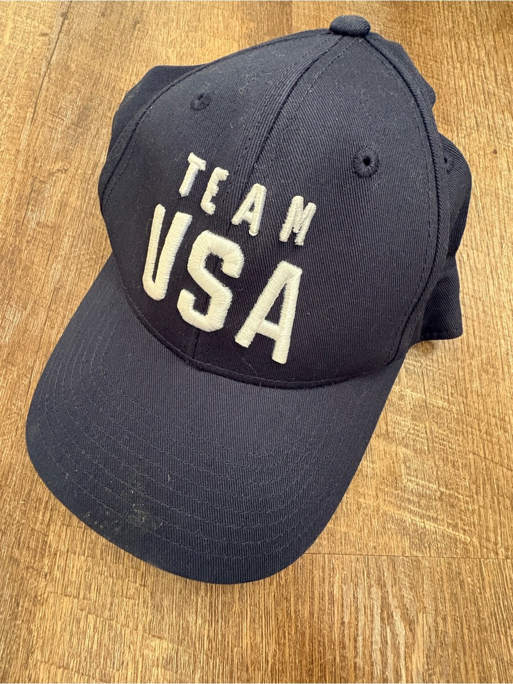 Olympics Team USA Embroidered Baseball Cap - Navy with White Lettering